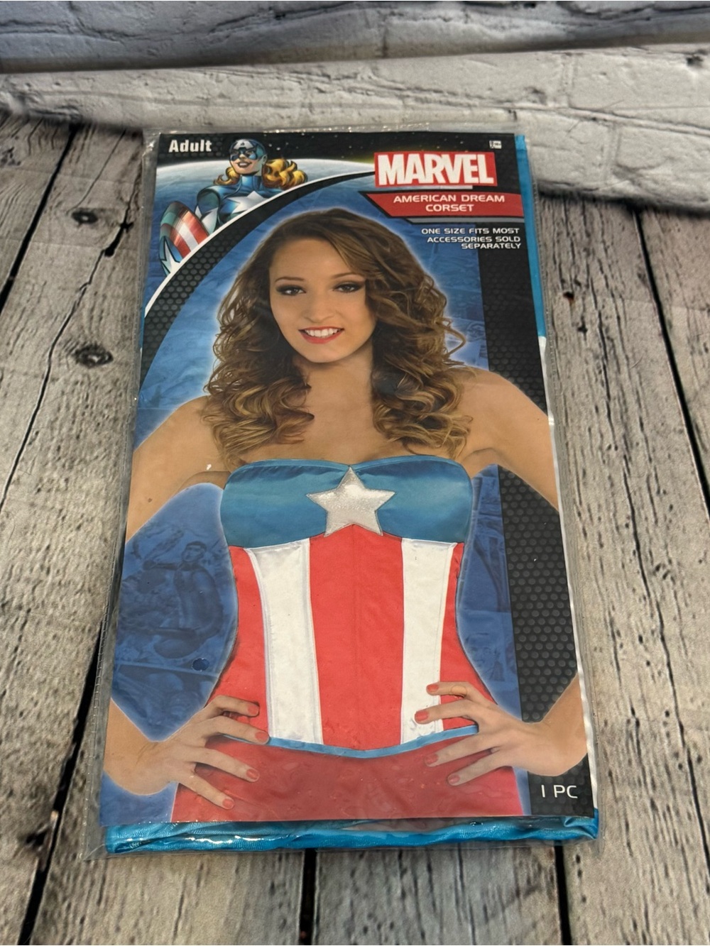 Marvel American Dream Women’s Halloween Costume Corset Shirt